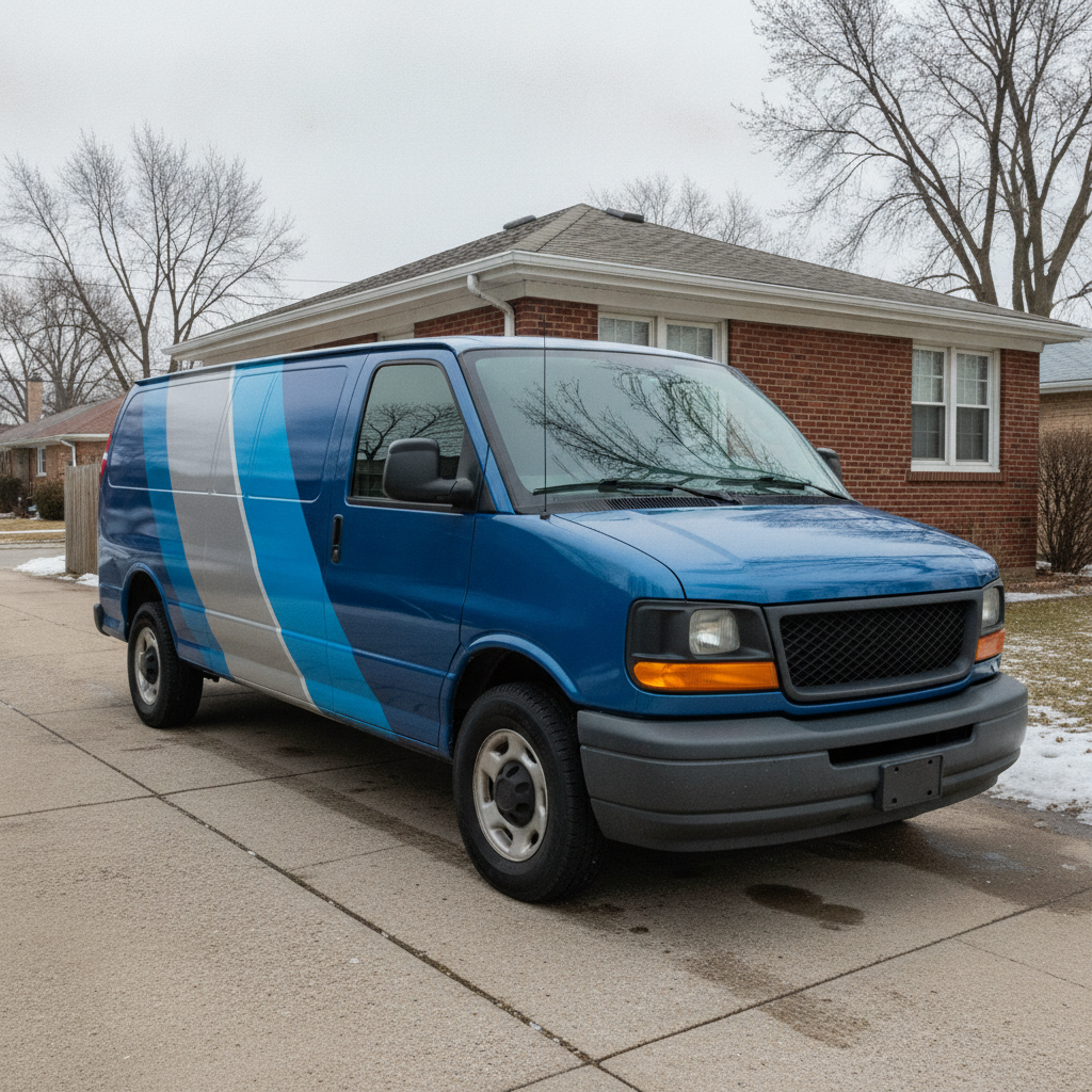 Bratcher Heating & Air. Die-Cut to Full Gloss Wrap Fleet Rebrand