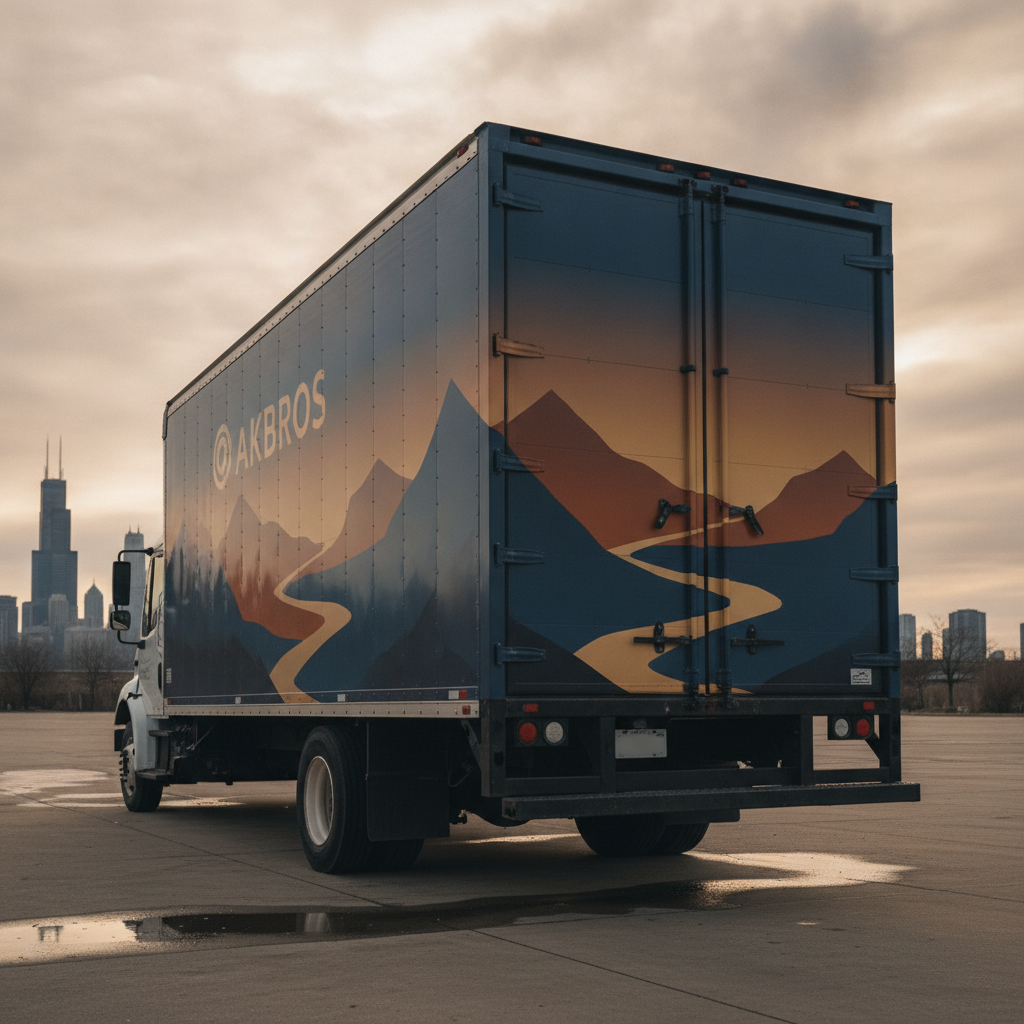 Oakbros Box Truck Wrap. Full Panel Graphics