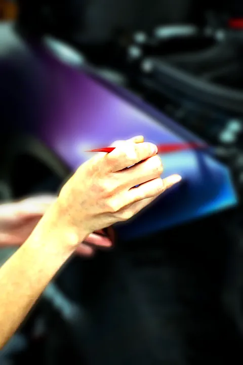 Cast vinyl install detail by Chicago Fleet Wraps