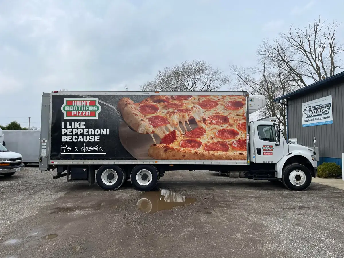 Hunt Brothers Pizza food truck wrap — Chicago Fleet Wraps