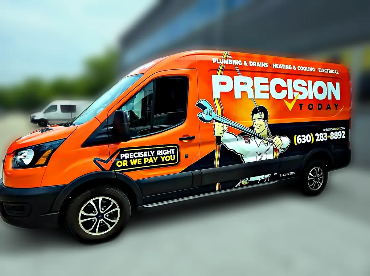 Precision Today high-roof service van wrap by Chicago Fleet Wraps