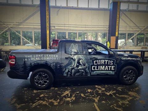 Curtis Climate HVAC truck wrap by Chicago Fleet Wraps