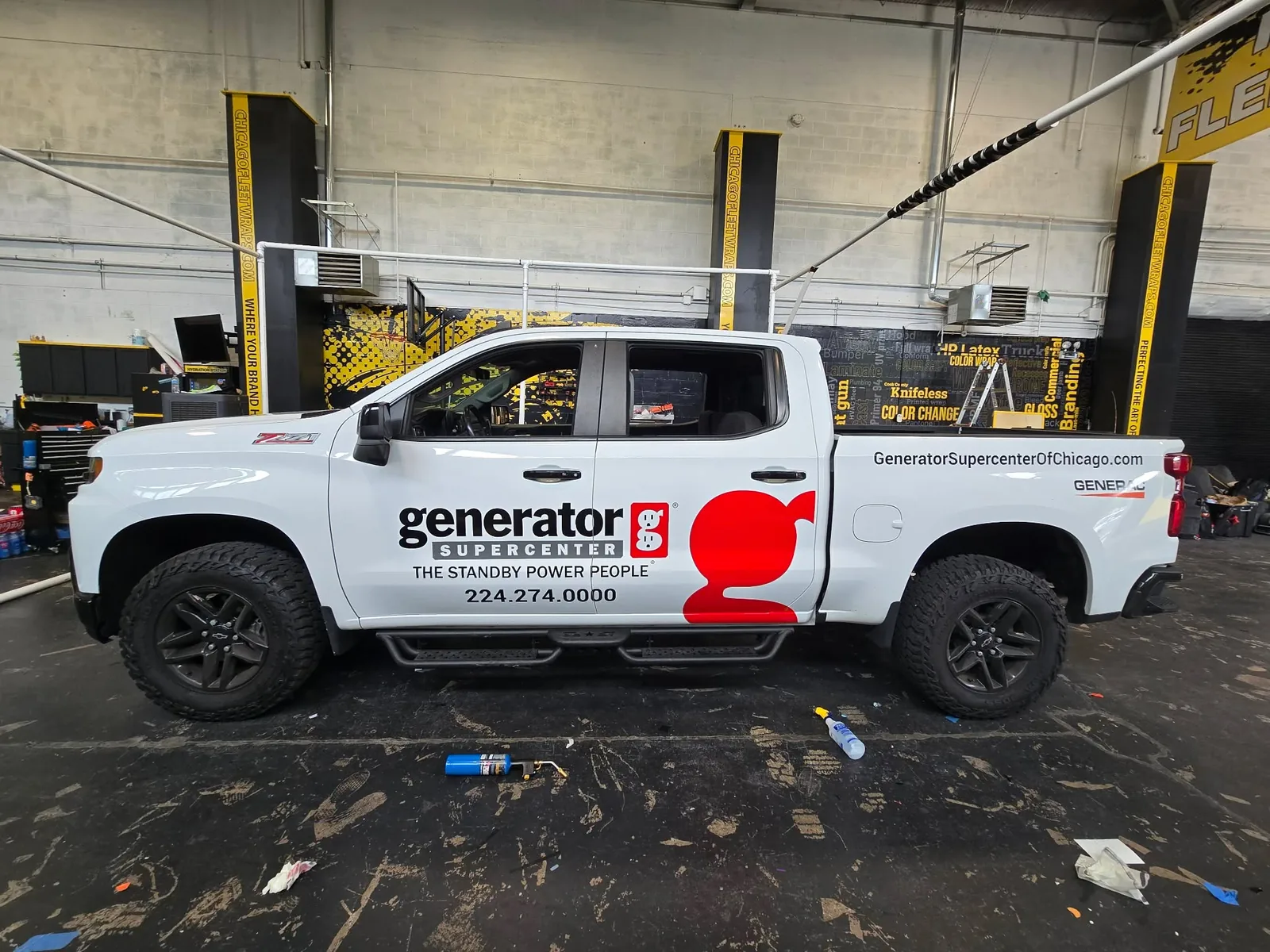 Branded pickup truck graphics by Chicago Fleet Wraps