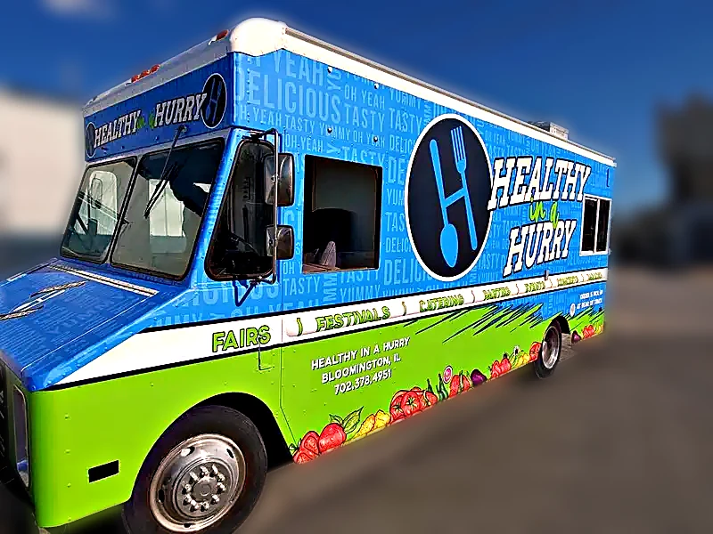 Blondie's Beef food truck wrap. Commercial vehicle graphics Chicago