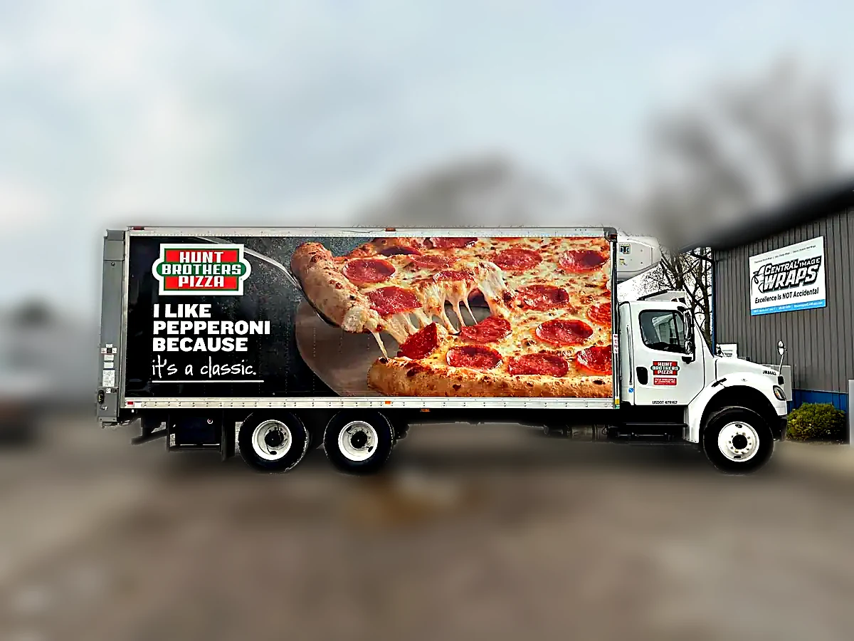 Blondies Beef food truck wrap by Chicago Fleet Wraps. Custom food truck graphics Chicago
