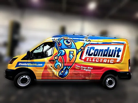 iConduit Electric high-top sprinter van wrap by Chicago Fleet Wraps