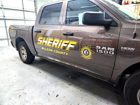 Mclean County Sheriff Municipal pickup truck wrap by Chicago Fleet Wraps