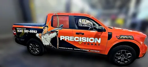 Precision Today HVAC service van wrap by Chicago Fleet Wraps