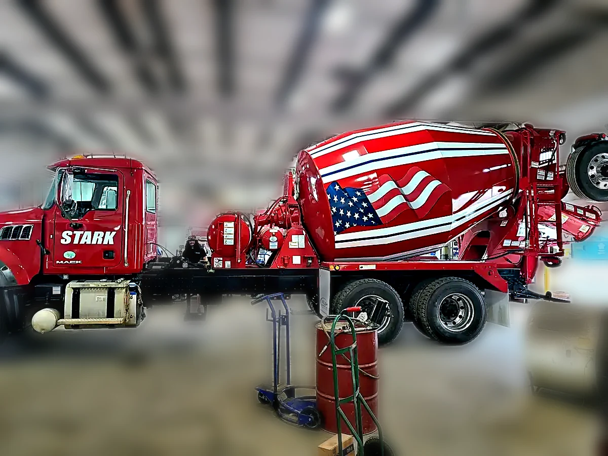Stark Excavating case study. Chicago Fleet Wraps trailer and concrete mixer barrel wraps