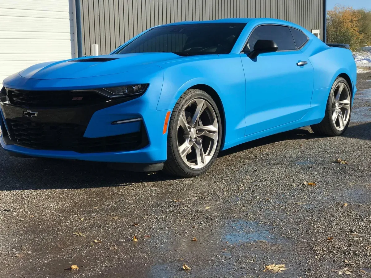 Blue gloss car wrap. Chicago Fleet Wraps