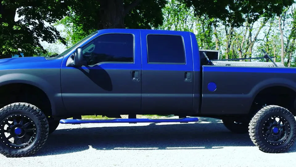 Matte black pickup truck wrap — Chicago Fleet Wraps