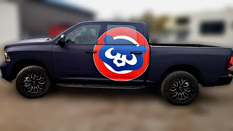 Chicago Blue Ram pickup truck wrap by Chicago Fleet Wraps