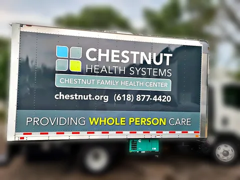 Chicago Chestnut Health Systems box truck wrap by Chicago Fleet Wraps