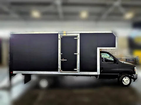 Chicago Matte Black box truck wrap by Chicago Fleet Wraps