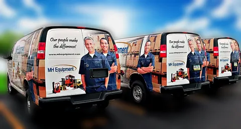 Chicago MH Equipment cargo van wrap by Chicago Fleet Wraps