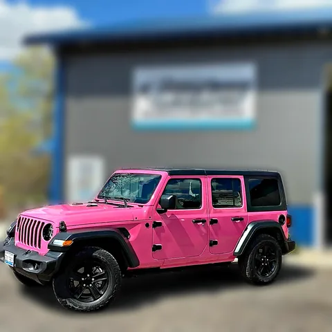Glen Ellyn Pink Suv Jeep wrap by Chicago Fleet Wraps