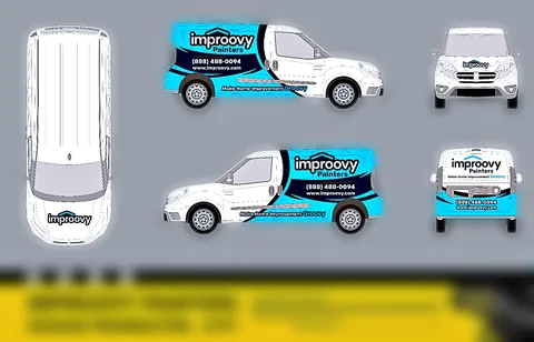 Improovy Painters Cargo Van wrap by Chicago Fleet Wraps