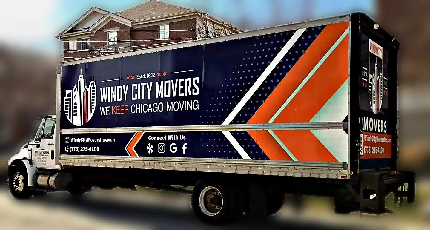 Wrapped commercial box truck